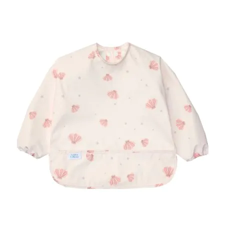 Loulou Lollipop Long Sleeve Waterproof Bib - Seashells	LSBIBSSH 825754046230 Tjskids.com