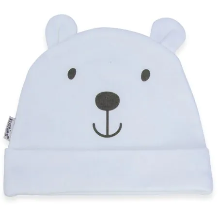 Baby Hat w/Ears Cotton/Lycra  03m - Blue