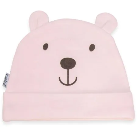 Kushies Baby Hat w/Ears Cotton/Lycra  03m - Pink	A35103233 Tjskids.com