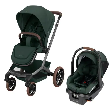 Maxi Cosi Fame Stroller & Mico Luxe + Bundle Twillic Green
