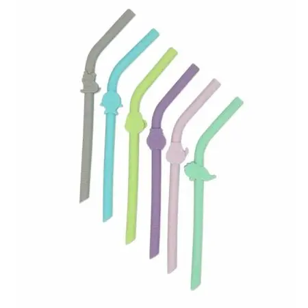 Melii Silicone Animal Straws - set of 6 