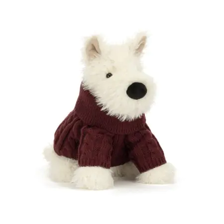 Jellycat Munro Scottie Dog Winter Jumper Outfit MUN2JUM	670983170580 Tjskids.com