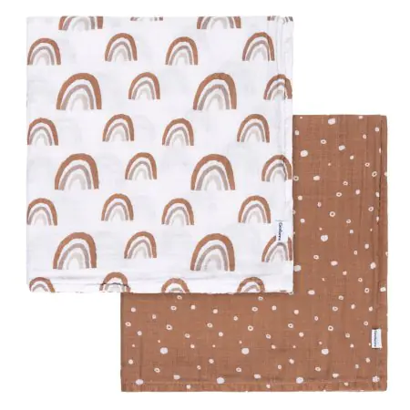 Gerber Muslin Blanket - 2pk - Boho Rainbow GCW51029	13618469190 Tjskids.com
