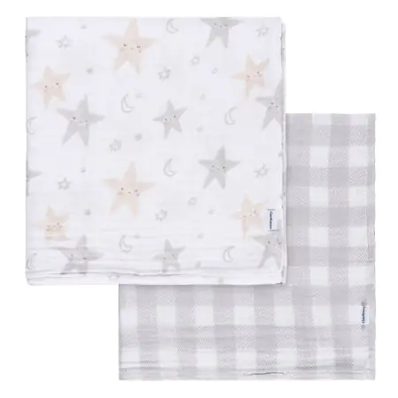 Gerber Muslin Blanket - 2pk - Celestial GCW51030	13618469206 Tjskids.com