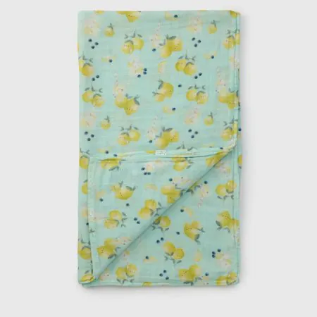 Loulou Lollipop Muslin Swaddle Blanket - Lemon Squeezy	SWLMN 825754050404 Tjskids.com