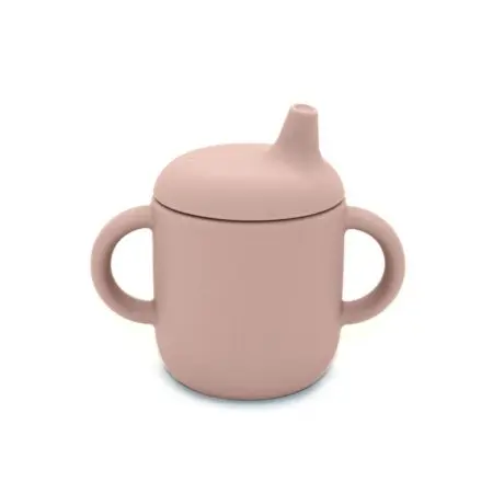 Nouka Silicone Sippy Cup with Handles - Soft Blush