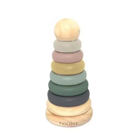 Nouka Wood and Silicone Stacker Sand Tower