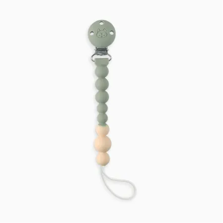 Loulou Lollipop Pacifier Clip - Sage Green SILCPOCSAG	825754049217 Tjskids.com