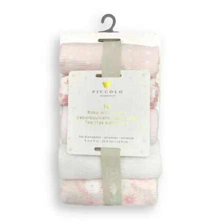 Piccolo Bambino 10 Pack Washcloth Set Pink