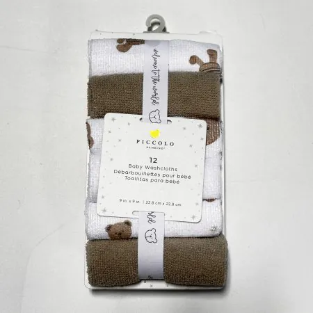 Piccolo Bambino 12 Pack Washcloths - Beige