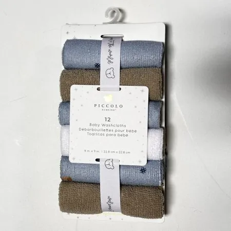 Piccolo Bambino 12 Pack Washcloths - Blue
