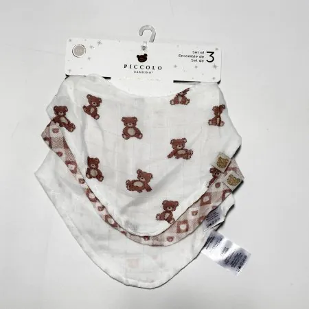 Piccolo Bambino 3 Pack Muslin Milk Bibs - Pink