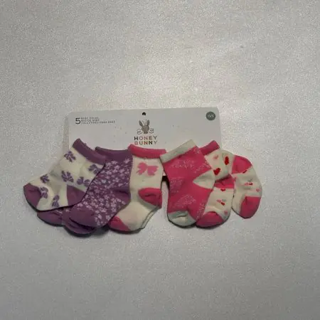 Honey Bunny 5 Pairs Socks Assorted Pink