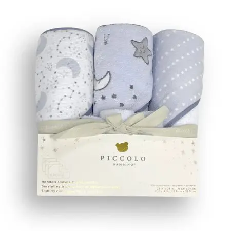 Piccolo Bambino 6 Pack Towel & Washcloth Set - Blue