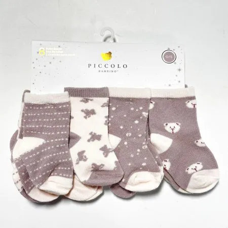 Piccolo Bambino 8 Pair of Woven Sock 0-12M - Pink