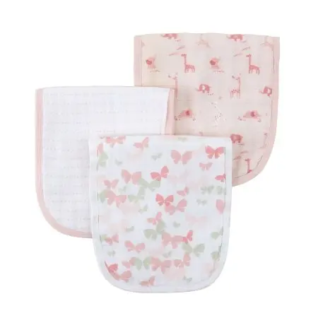 Piccolo Bambino Muslin Burp Cloth 3 Pack - Pink