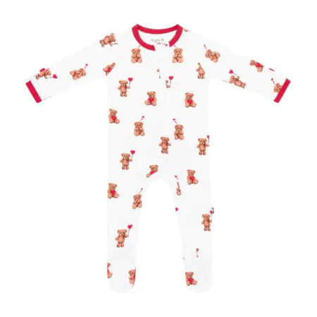 Kyte Baby Printed Zippered Footie - Bear Hearts Tjskids.com