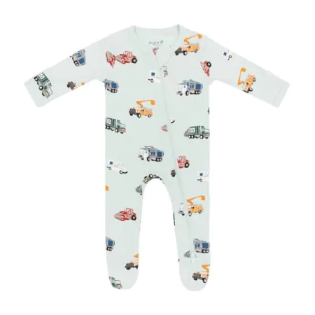 Printed Zippered Footie - City Vehicles