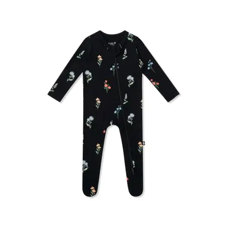 Kyte Baby Printed Zippered Footie - Midnight Wildflower Tjskids.com