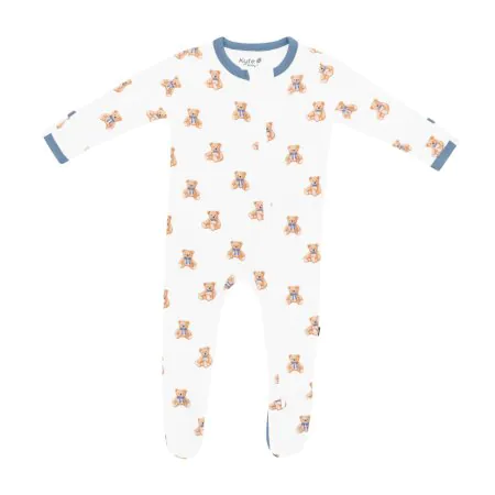 Kyte Baby Printed Zippered Footie - Teddy Bear Preemie	1911BEAR00 Tjskids.com