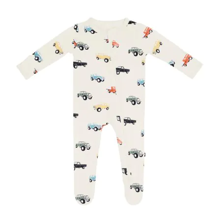 Kyte Baby Printed Zippered Footie - Vintage Truck Tjskids.com