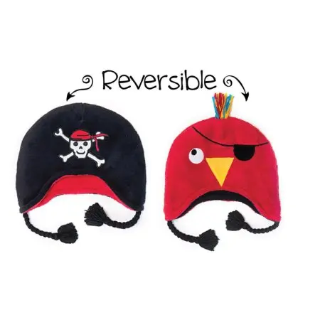 Reversible Winter Hat Ship and Parrot