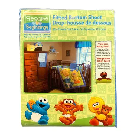 Sesame Beginnings Crib Sheet - Blue