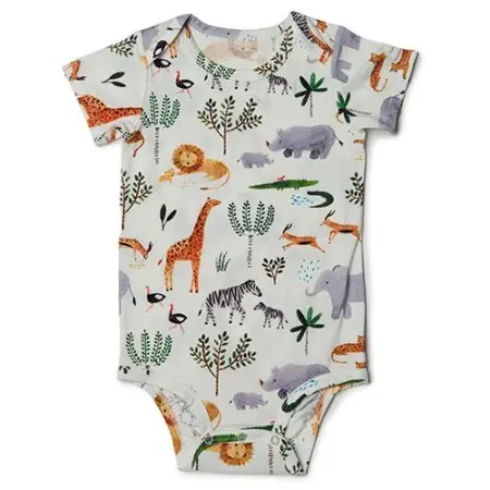 Loulou Lollipop Short Sleeve Bodysuit - Safari Jungle 02876