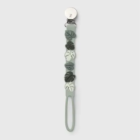Silicone Pacifier Clip - Beadless Monstera