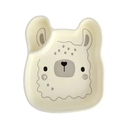 Loulou Lollipop	Silicone Snack Plate - Llama	SPL-006-CRM 825754036880Tjskids.com 

