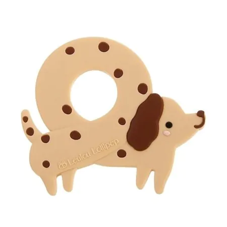 Loulou Lollipop Silicone Teether - Pretzel Dog STSPZD	825754026751 Tjskids.com