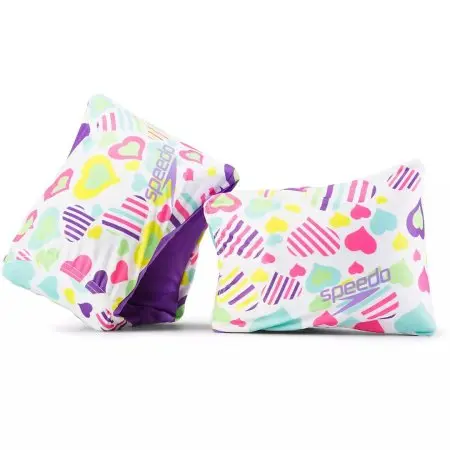 Begin to Swim Fab Arm Band - White Multi Hearts