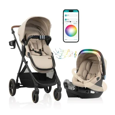 Evenflo	Shyft Intuiti+ Travel System/Revolve180 LiteMax NXT Rotating Infant Seat with SensorySoothe Travertine	TS100212547C 32884209330 Tjskids.com