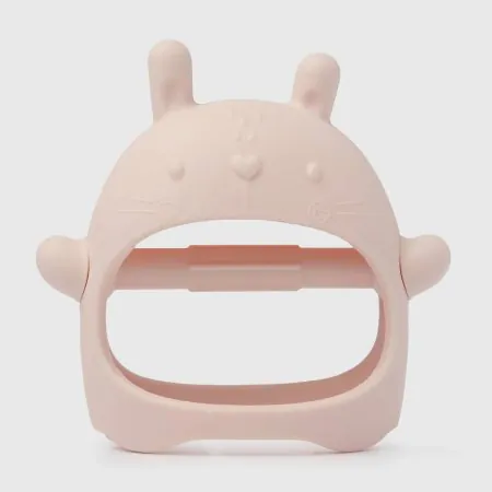 Loulou Lollipop Teething Mitt - Bunny TMT-002-BPK	825754040818 Tjskids.com