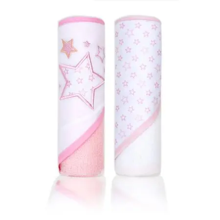 Tendertyme 2 Pack Hooded Towel Set - Pink