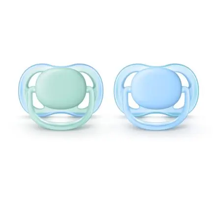 Avent Ultra Air Pacifier 2 Pack - 0-6M Green/Blue PASCF08521 75020103482 Tjskids.com
