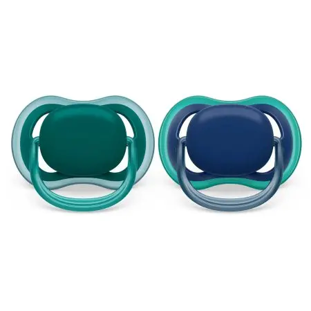 Avent Ultra Air Pacifier 2 Pack - 6-18M - Opal/Blue	PASCF08531	75020103536 Tjskids.com