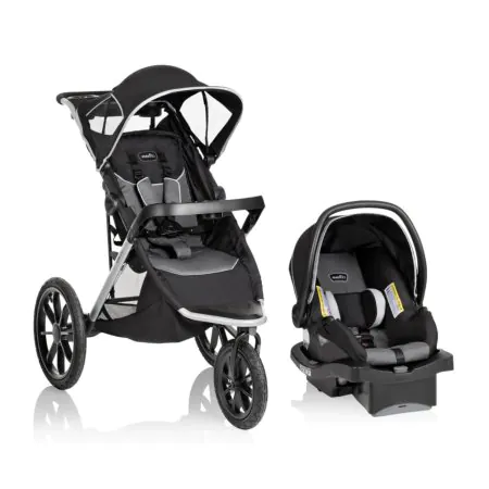 Evenflo Victory Plus Jogging Stroller Travel System with LiteMax Infant Car Seat - Gray Scale	TS800212402C 32884206346 Tjskids.com