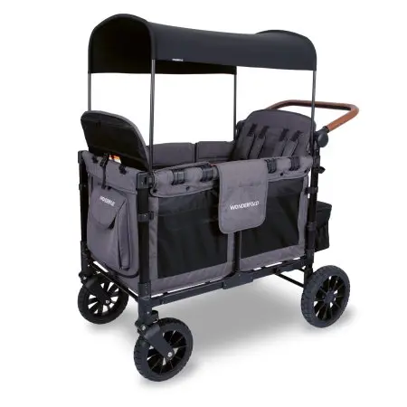 W4 LUXE Premium Quad Stroller - Charcoal Gray with Black Frame tjskids.com