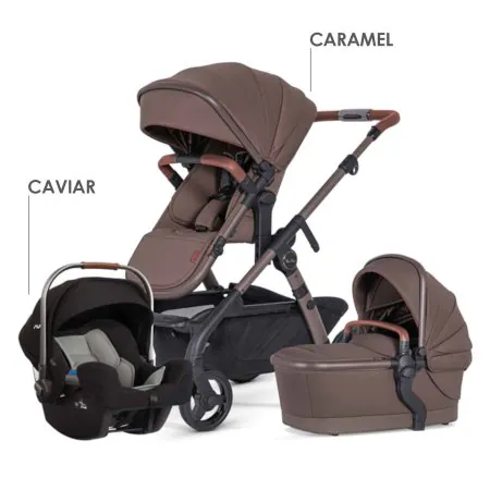 Silver Cross Wave 3 Stroller + PIPA Infant Seat Bundle - Caramel BUWVPPCM Tjskids.com