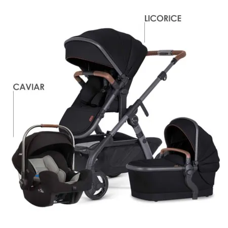 Silver Cross Wave 3 Stroller + PIPA Infant Seat Bundle - Licorice BUWVPPLC Tjskids.com