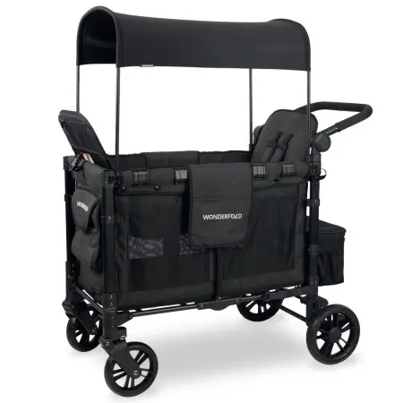 Wonderfold W2 ELITE Double Stroller  - Volcanic Black
