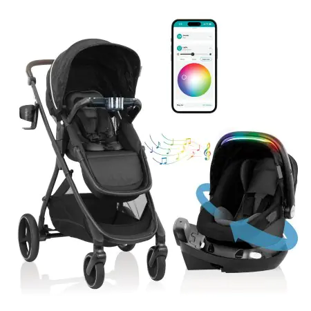 Evenflo Shyft Intuiti+ Travel System with Revolve180 LiteMax NXT - Dubhan Black