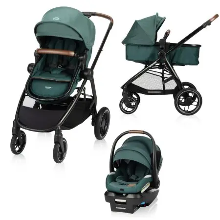 Maxi Cosi Zelia Luxe 5-in-1 Modular Travel System - Essential Green 01363CFNG 884392003616 Tjskids.com