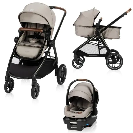 Maxi Cosi Zelia Luxe 5-in-1 Modular Travel System - New Hope Tan - OPEN BOX 01363CGYQ Tjskids.com