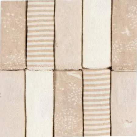 Just Born 10-Pack Washcloths - Tan	GCW60580 32633137853 Tjskids.com