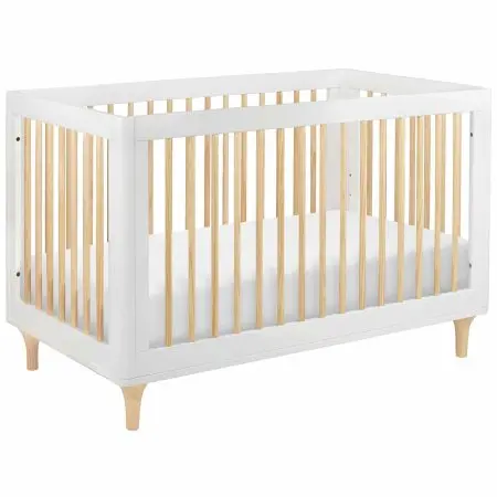 Lolly 3 in 1 Crib with Toddler Rail White Natural