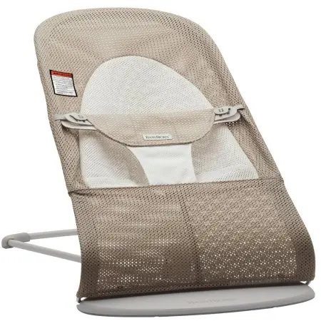 BabyBjorn	 Bouncer Balance Soft, Light Gray Frame - Mesh, Gray Beige/White	005144US 810047570950 Tjskids.com
