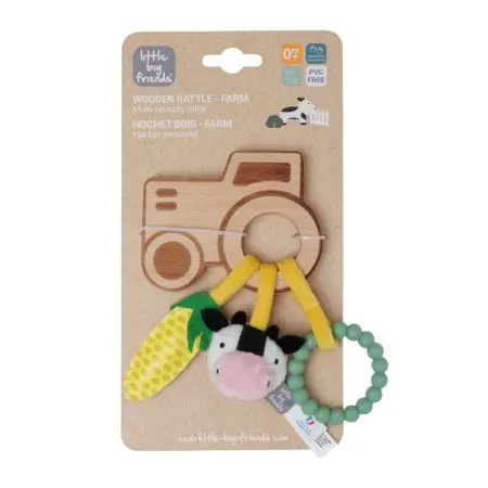 Little Big Friends Wooden Rattle - Farm 304881 3700552304881 Tjskids.com