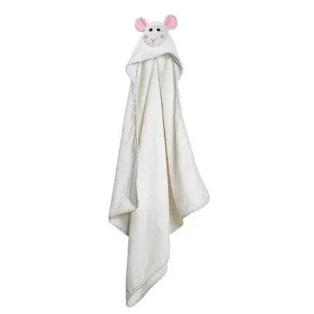 Zoocchini Baby Snow Terry Hooded Bath Towel - Lola Lamb	ZOO050	854892005533 Tjskids.com
